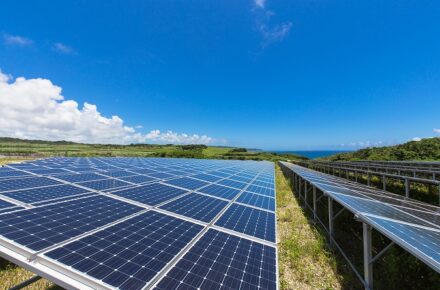 大規模な太陽光パネル